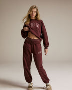 Cuffed Sweatpants - Burgundy