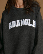 Boucle Oversized Knit Sweatshirt - Charcoal Grey