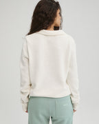 Knit Stripe Polo Top - Marshmallow White
