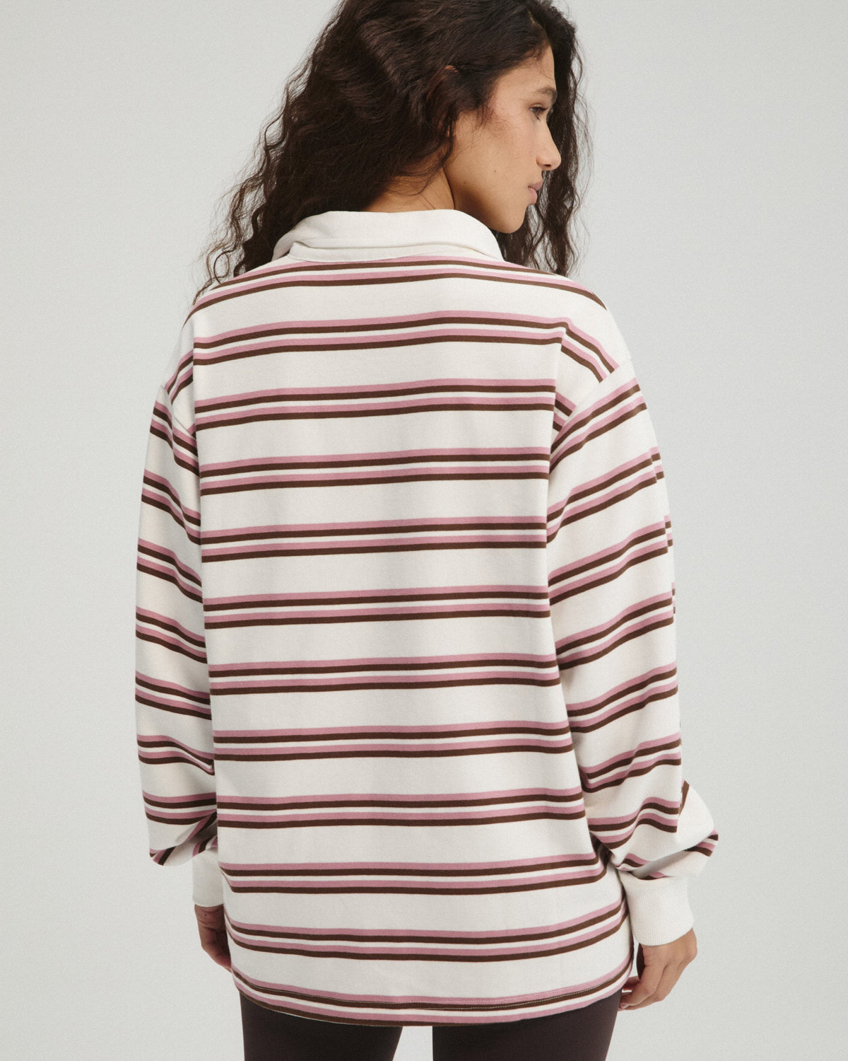 Stripe Rugby Top - Dusty Pink