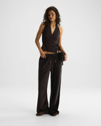 Knit Halter Neck Top - Coffee Bean