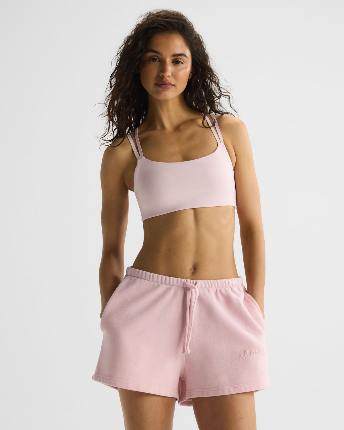 Washed Sweat Shorts - Soft Pink