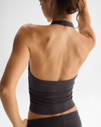 Modal Soft Halter Neck Tank Top - Coffee Bean
