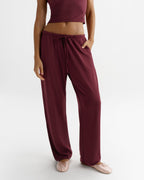 Modal Soft Lounge Trousers - Damson Red