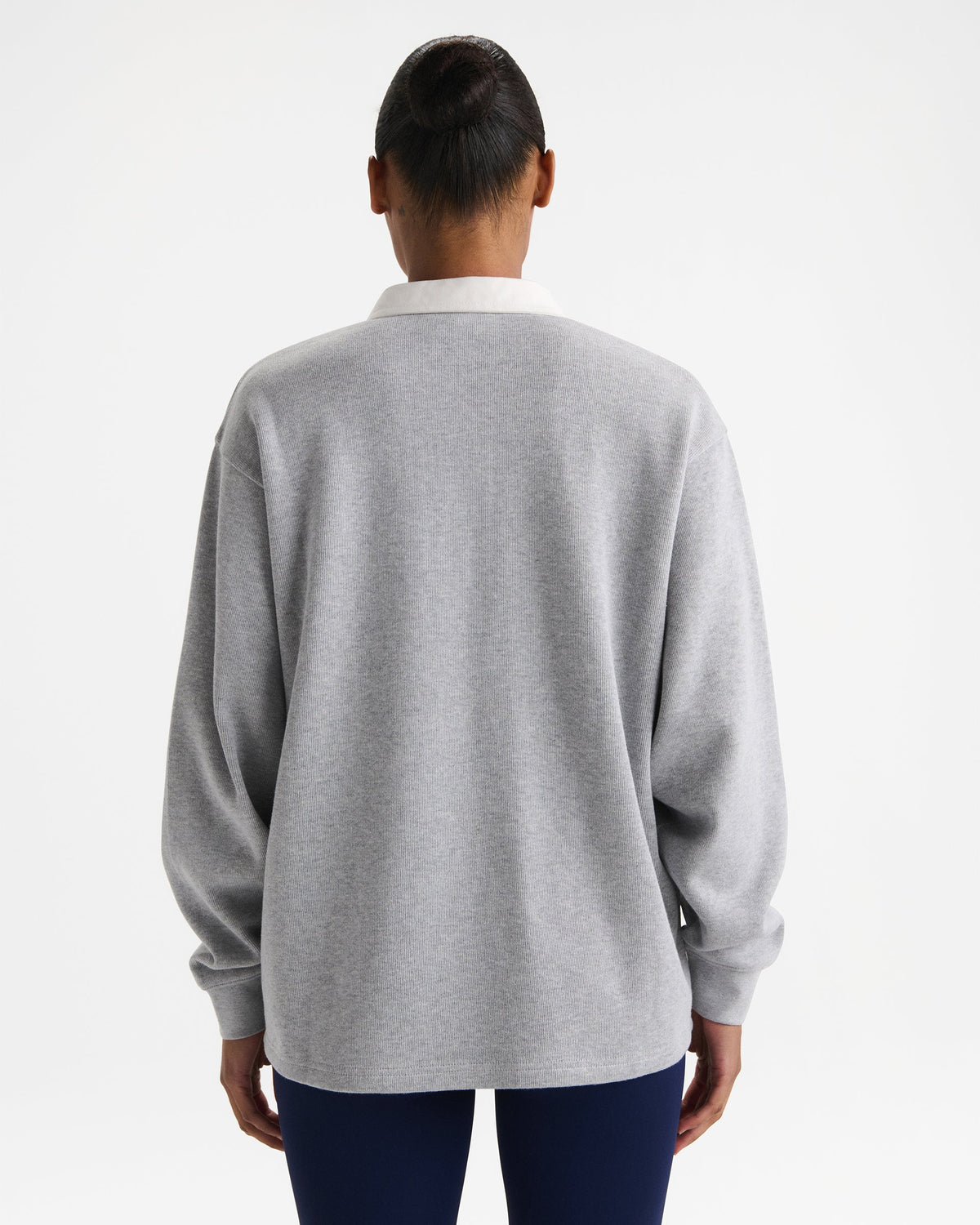 Oversized Rugby Top - Light Grey Melange
