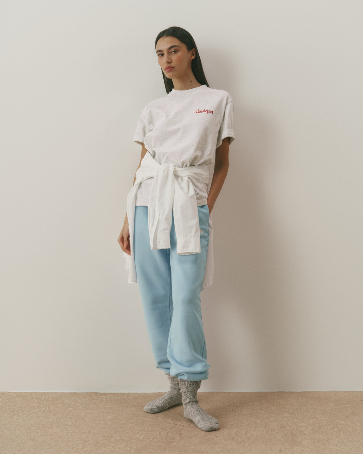 Oversized T-shirt - Light Grey Melange
