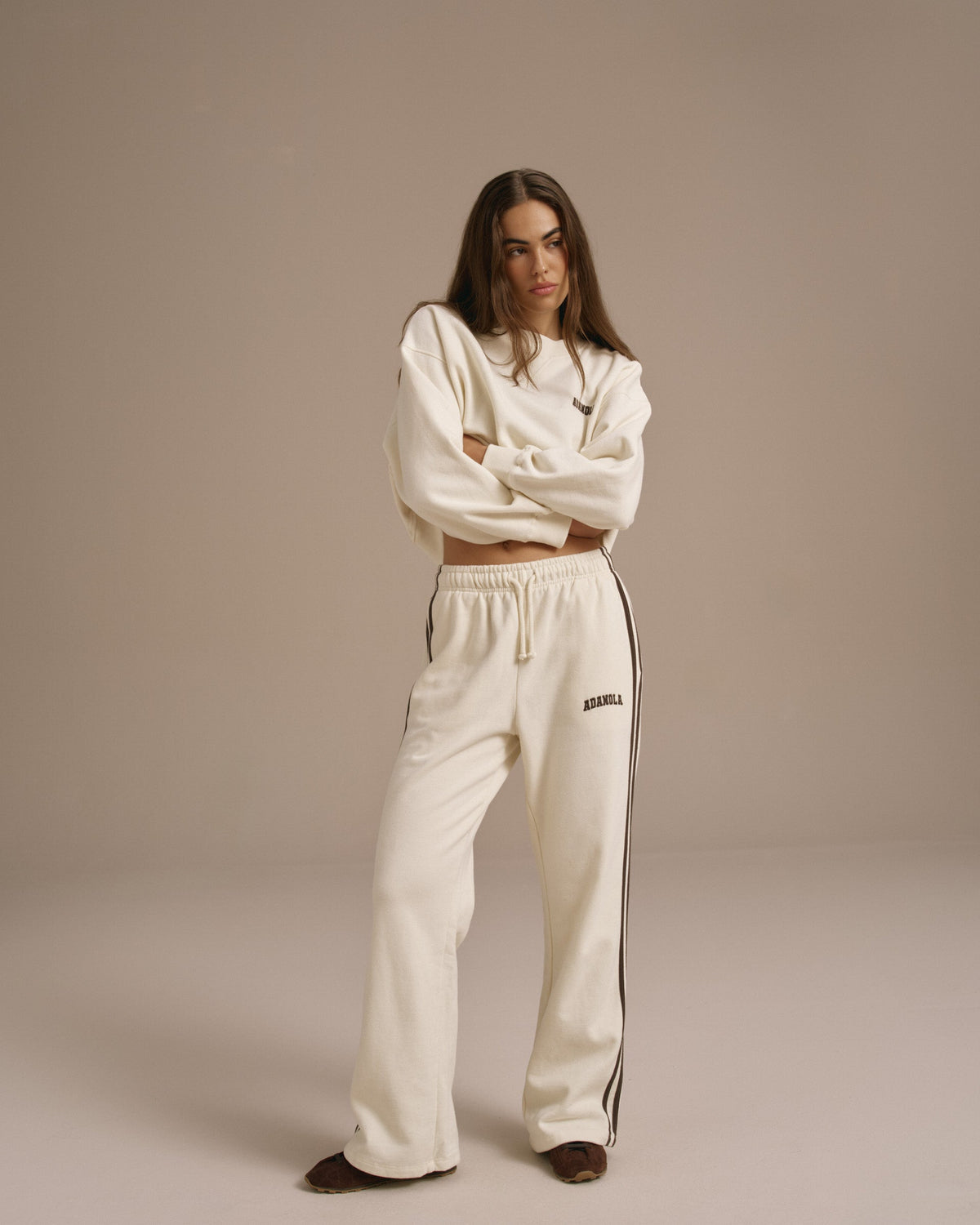 Loose Fit Straight Leg Sweatpants - Marshmallow White
