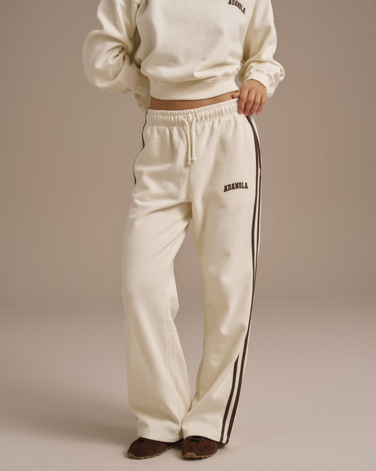 Loose Fit Straight Leg Sweatpants - Marshmallow White