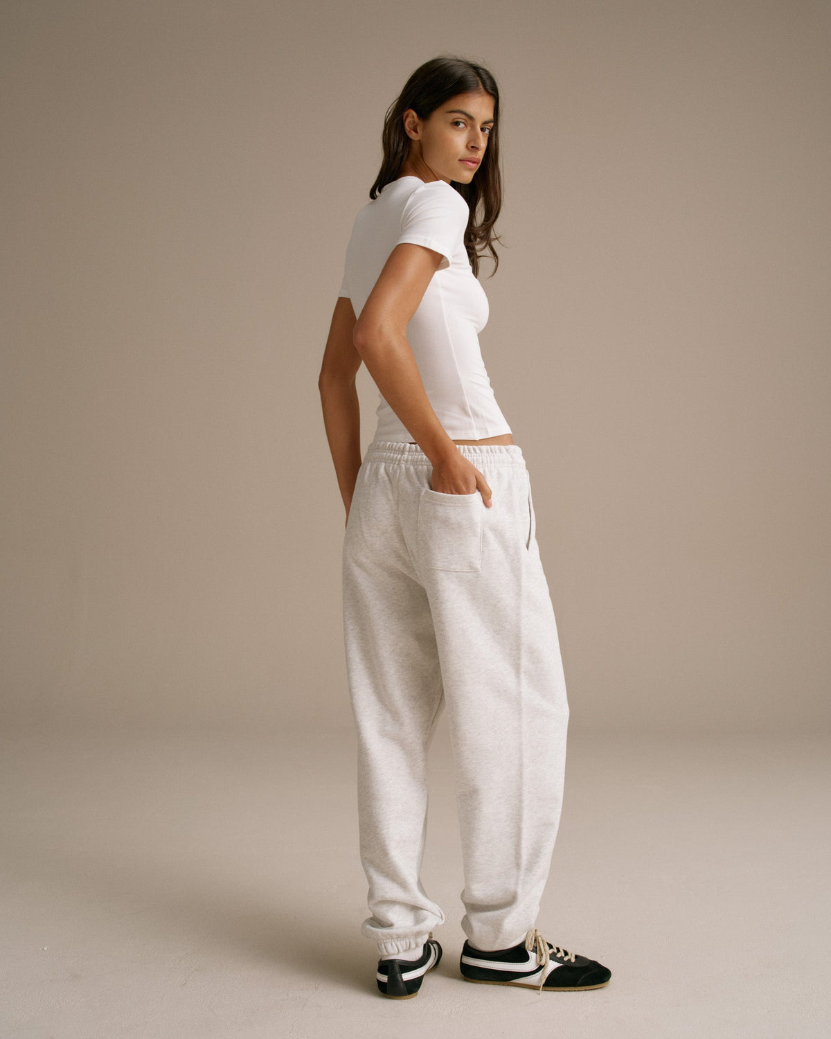 Cuffed Sweatpants - Light Grey Melange