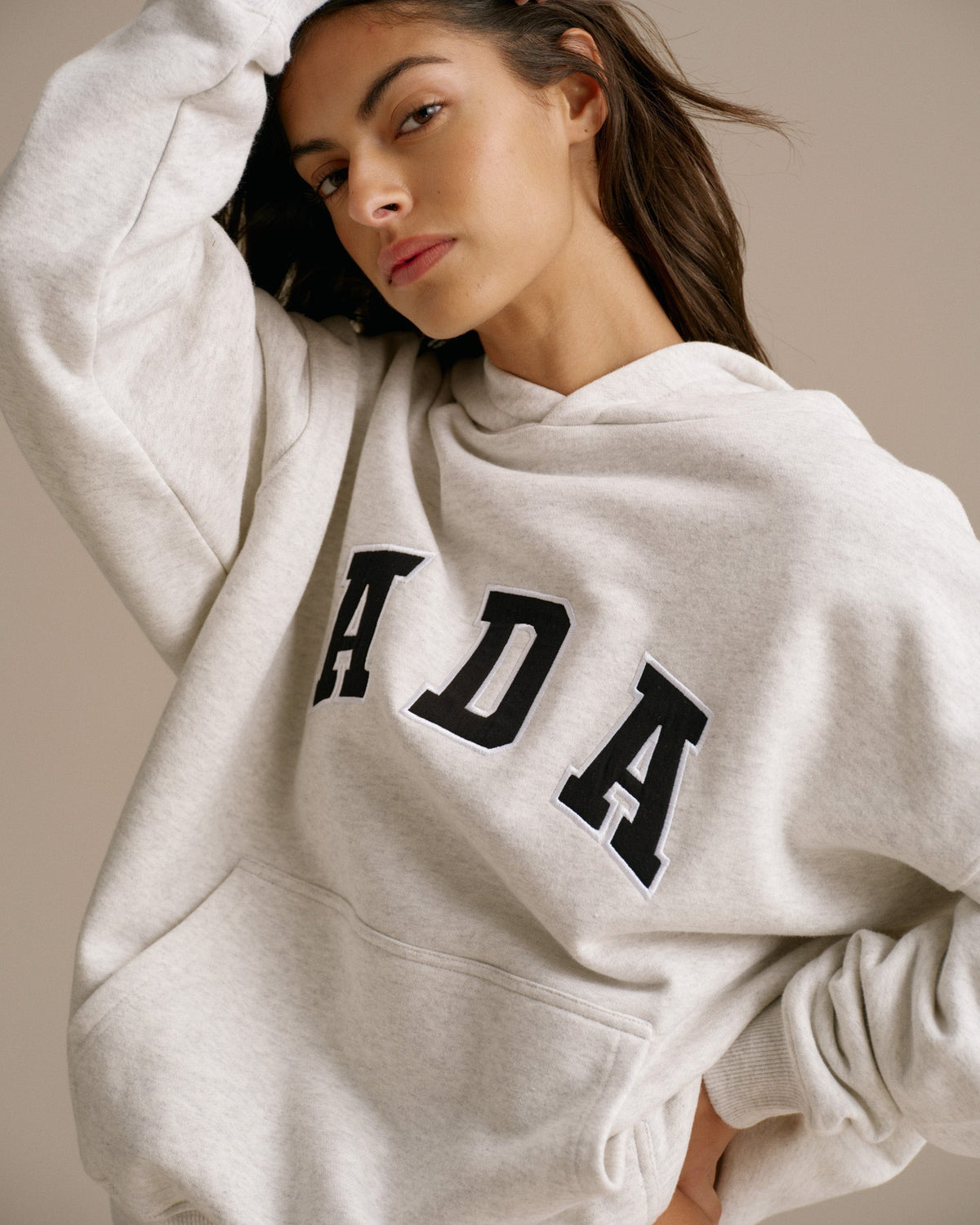 Oversized Hoodie - Light Grey Melange