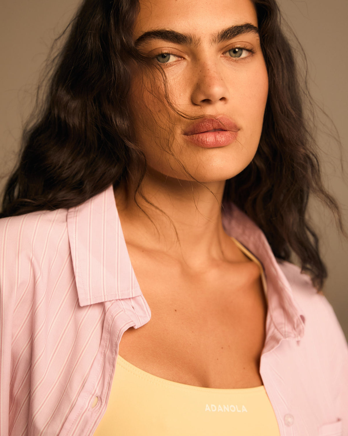 Cotton Stripe Oversized Shirt - Pink
