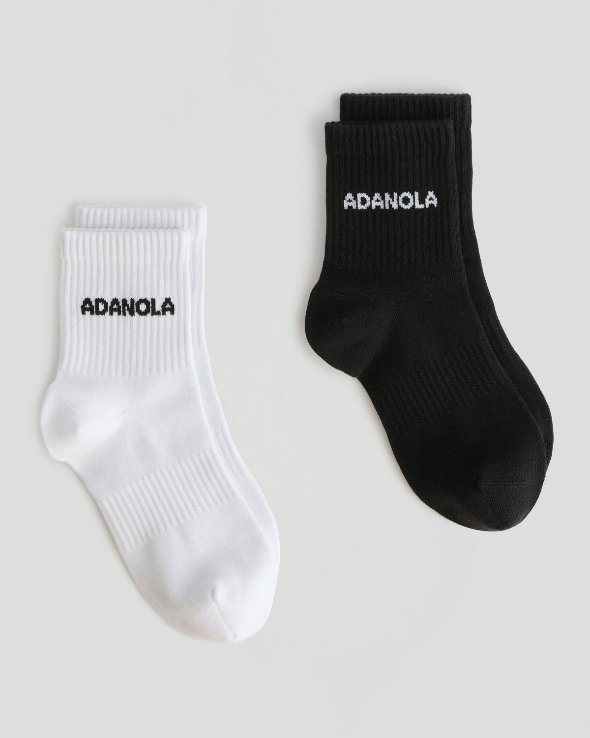 2 Pack Mid Length Socks - White/Black