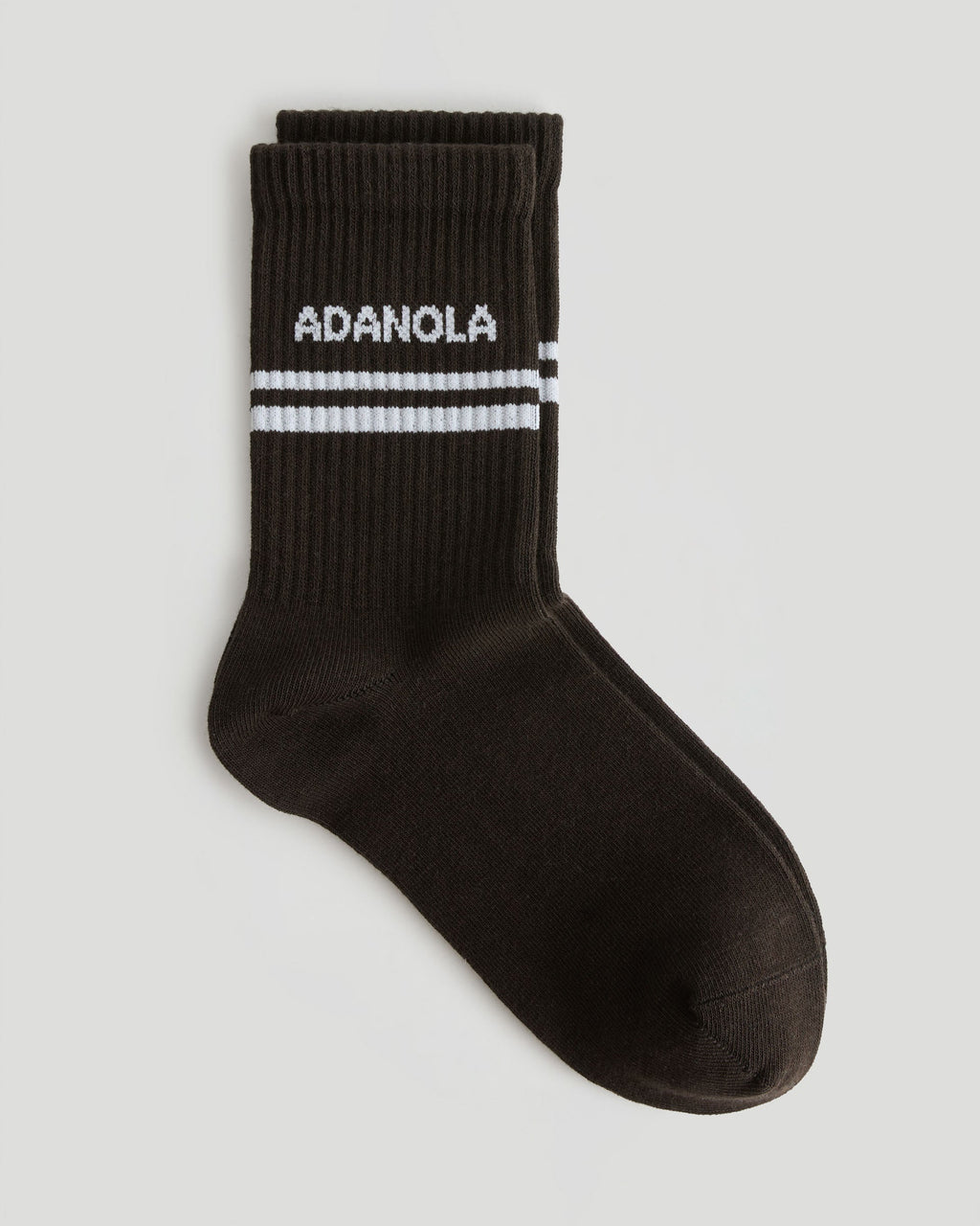3 Pack Multi Branding Socks - Coffee Bean/White