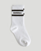 3 Pack Multi Branding Socks - Coffee Bean/White