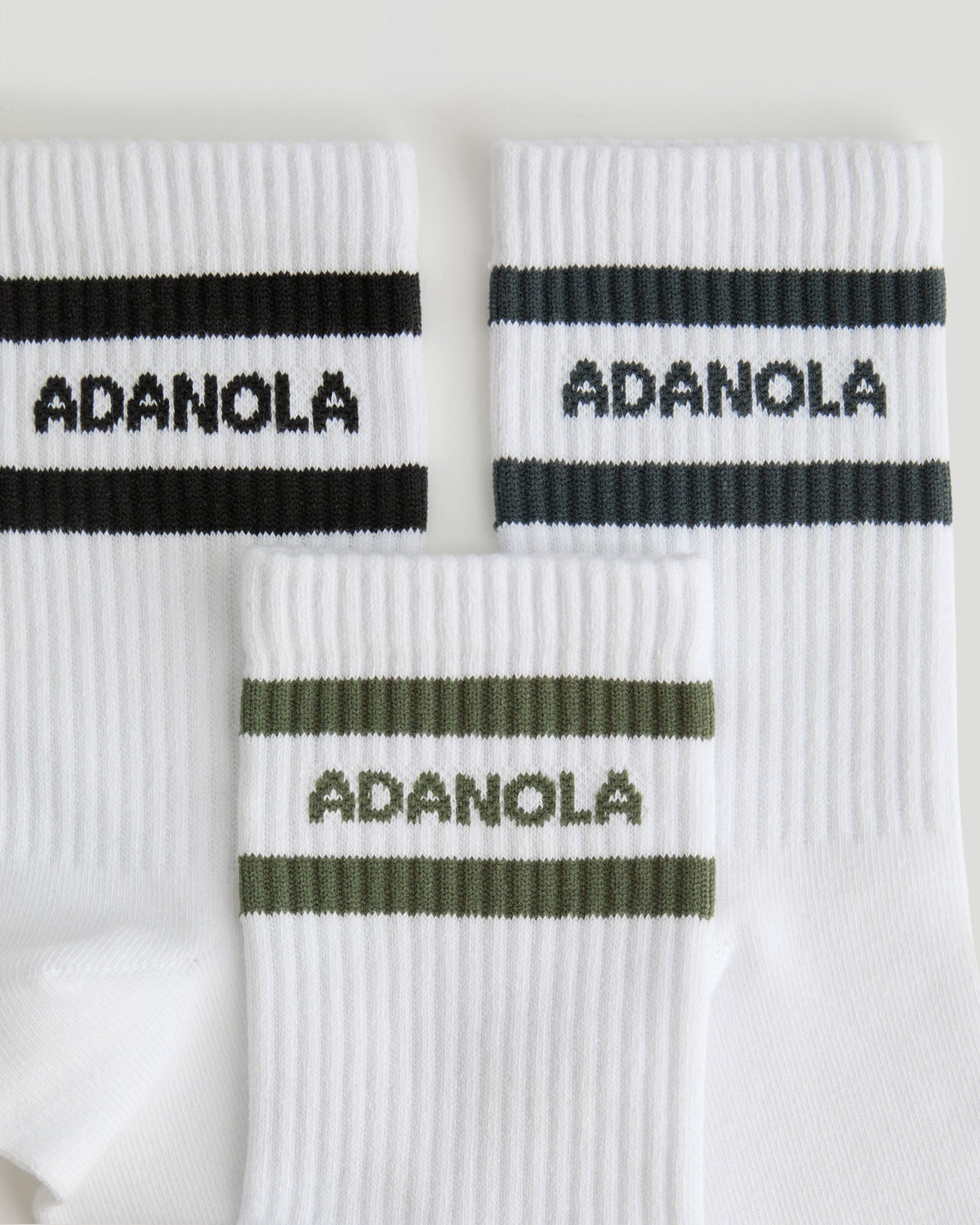 3 Pack Sports Socks - Coffee Bean/Midnight Blue/Olive Green