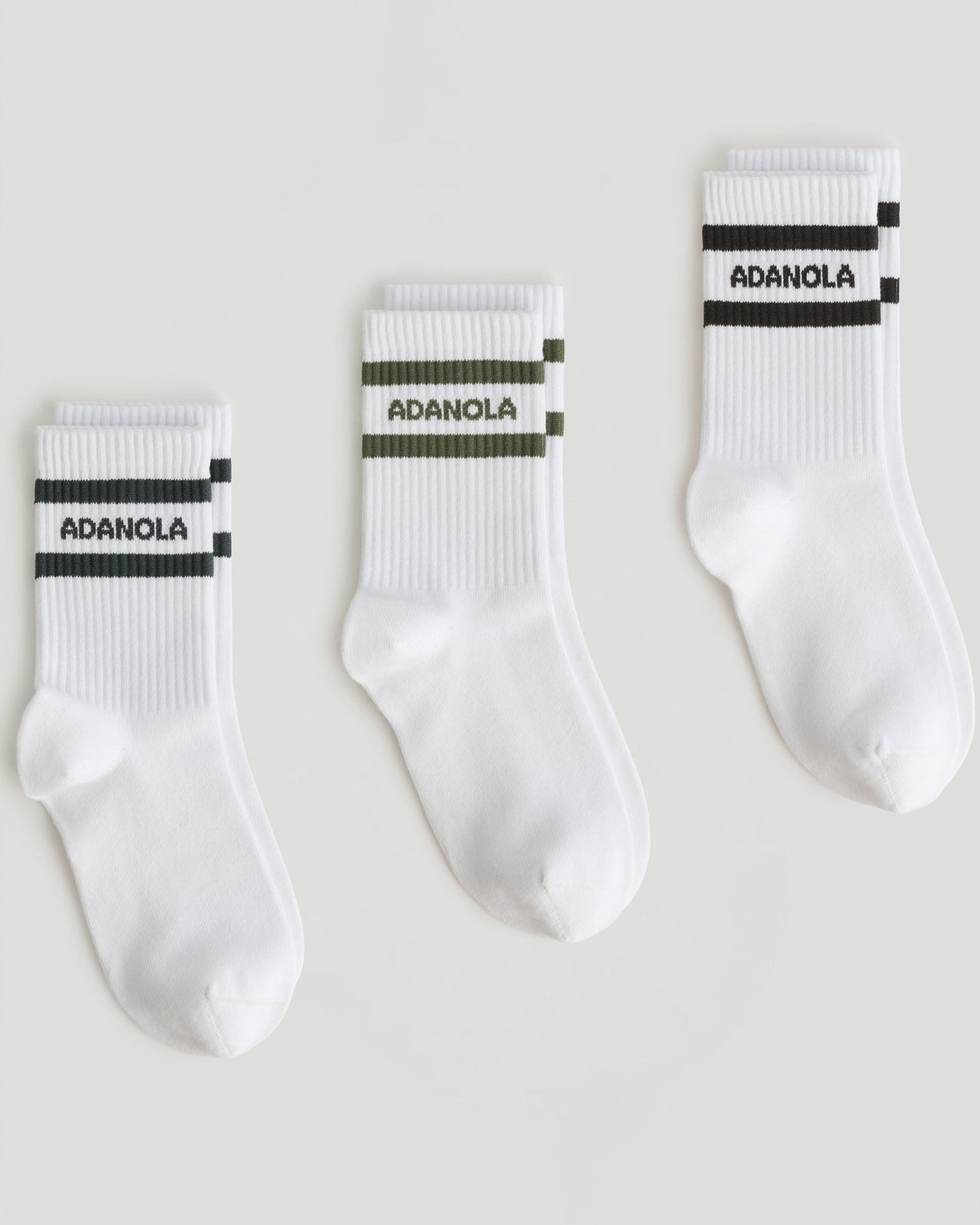 3 Pack Sports Socks - Coffee Bean/Midnight Blue/Olive Green