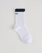 Single Stripe Socks - White/Navy Blue